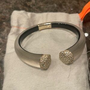 ALEXIS BITTAR Smoke Colored Lucite with Pavé Hinge Bracelet